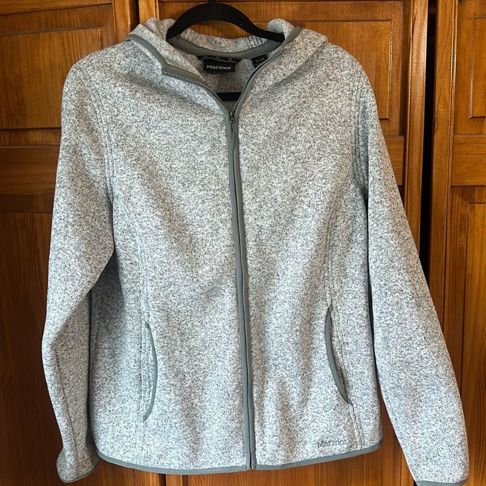 XL Women’s Marmot full zip grey hooded sweater